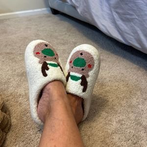 Christmas slippers with reindeer super plush and soft